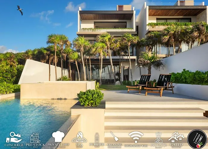 Oceanview 8br Luxury Double Villa, Concierge &pools-tankah Bay Tancah
